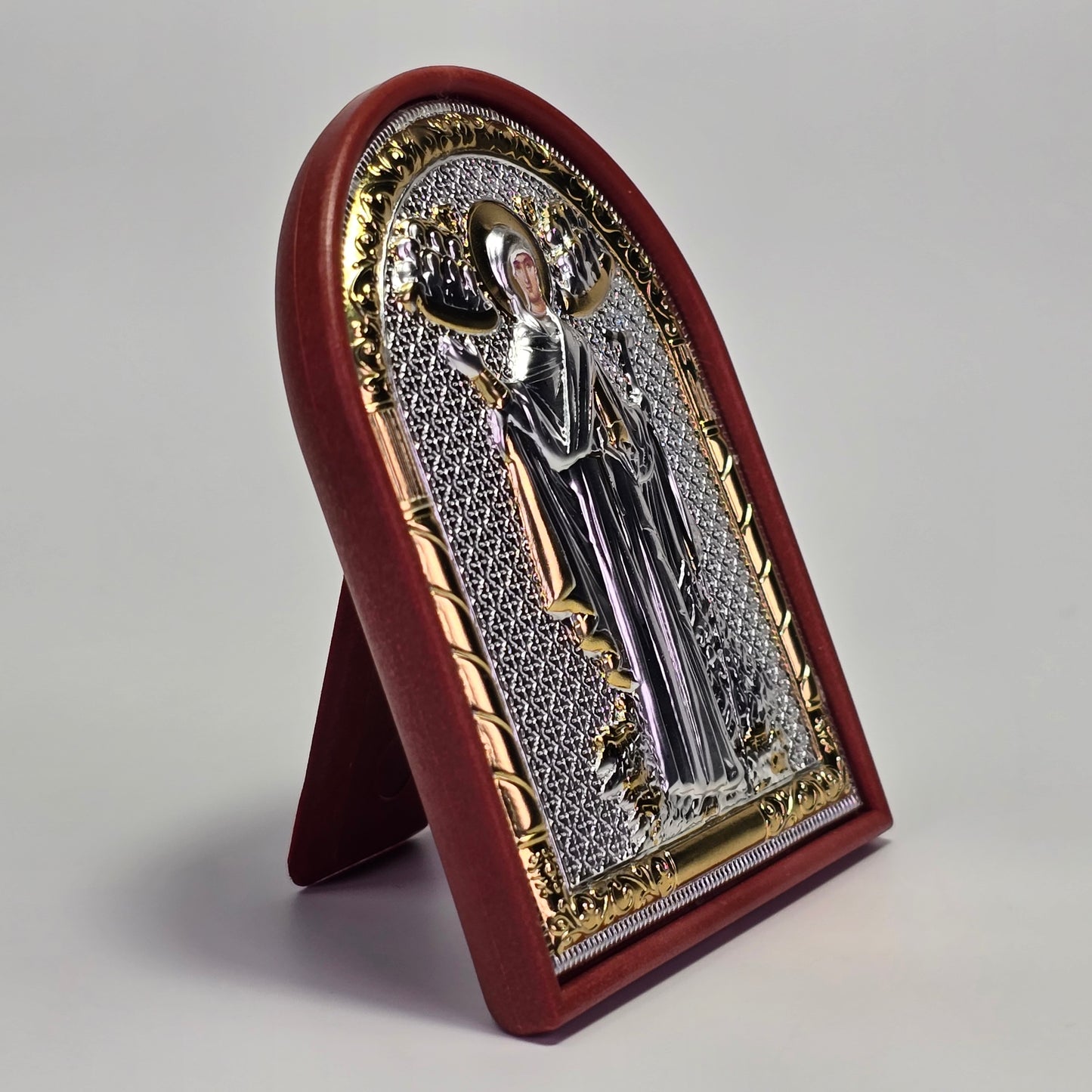 Holy Theotokos “Guardian of the Holy Mountain” Silver & Gold-Plated Icon