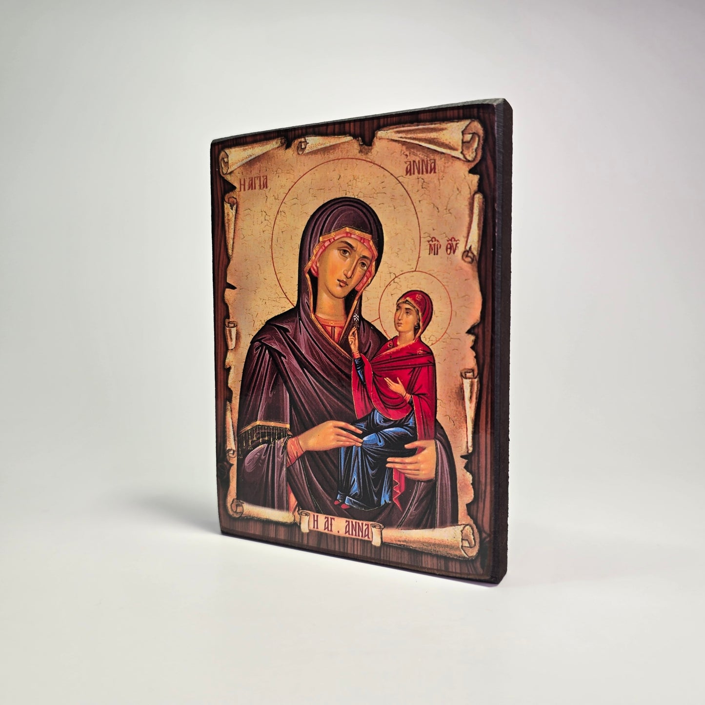 Saint Anna with the Theotokos Byzantine Icon – Made in Greece