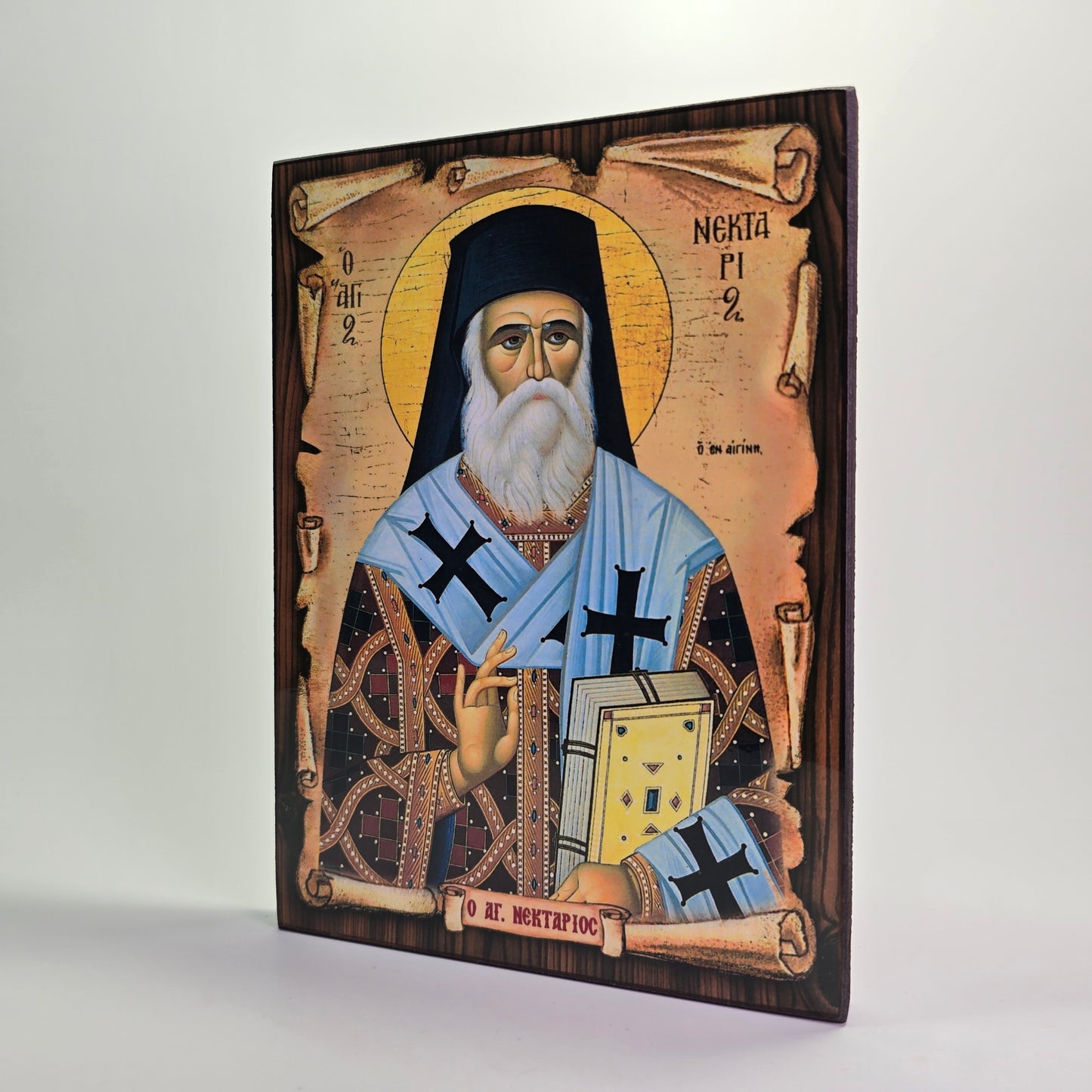 Saint Nektarios of Aegina Byzantine Icon – Made in Greece