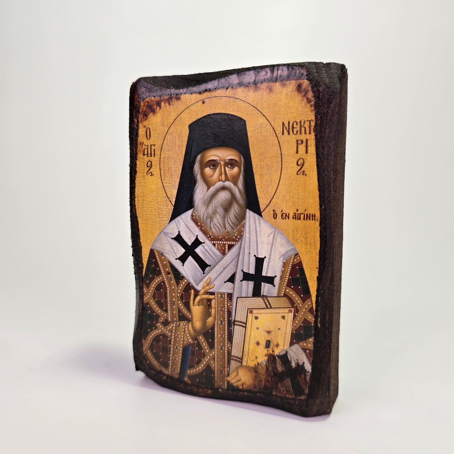 St. Nektarios Byzantine Icon – Made in Greece