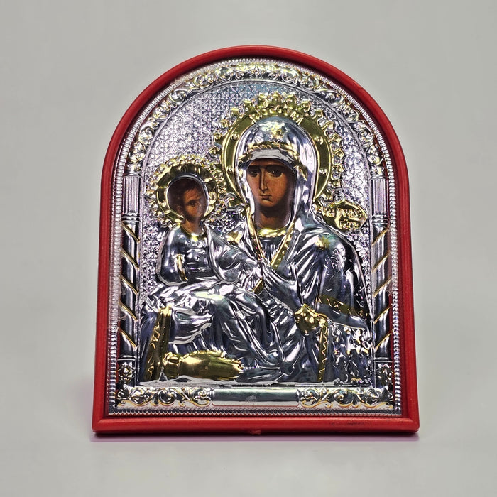 Panagia of the Three Hands (Tricherousa) Silver & Gold-Plated Icon