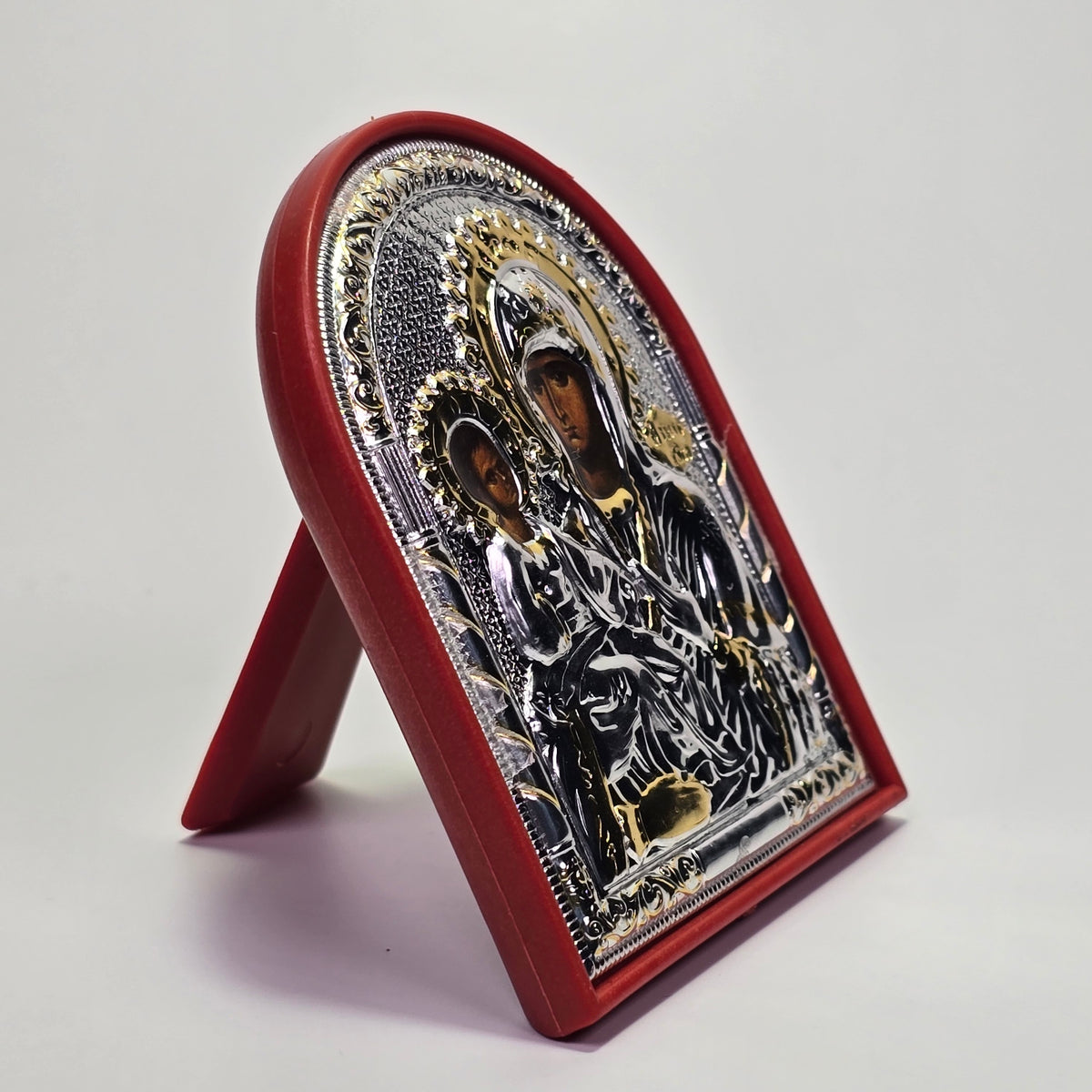 Panagia of the Three Hands (Tricherousa) Silver & Gold-Plated Icon