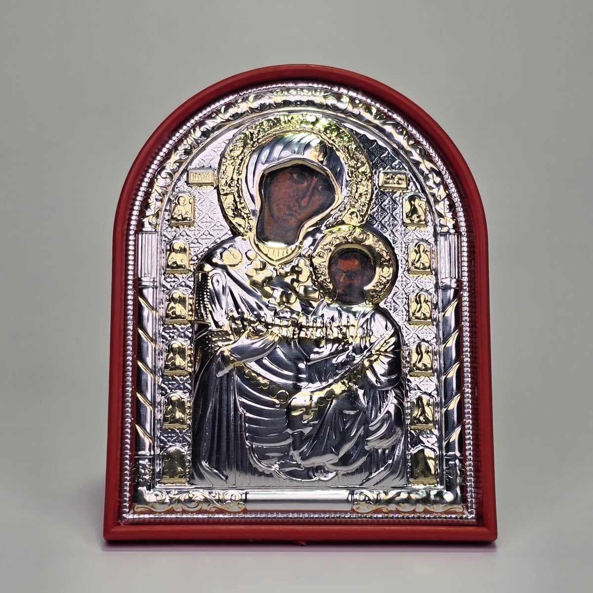 Panagia Portaitissa (Iveron) Silver & Gold-Plated Icon
