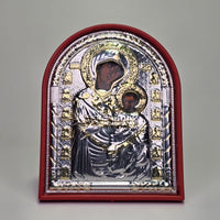 Panagia Portaitissa (Iveron) Silver & Gold-Plated Icon