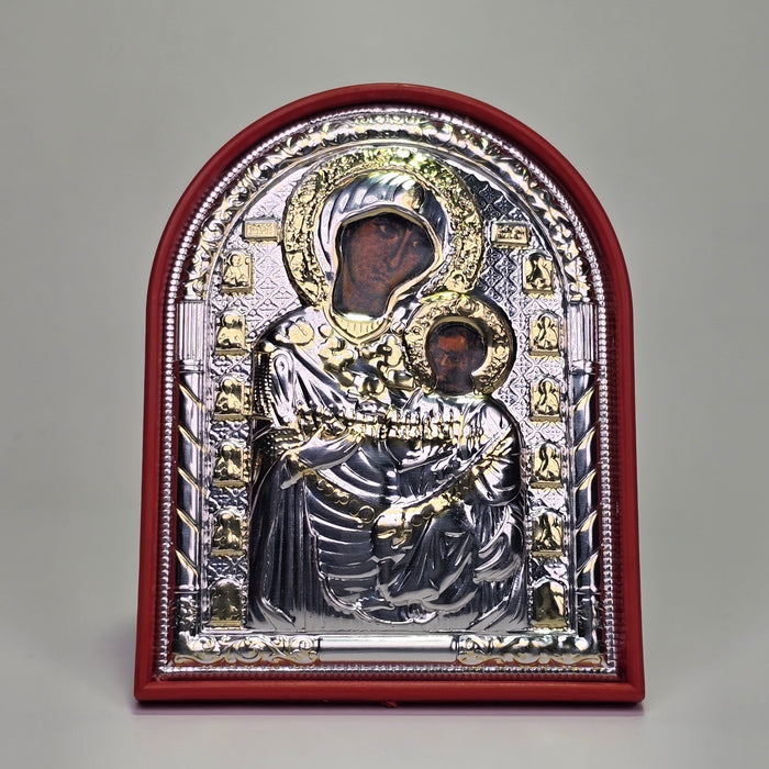 Panagia Portaitissa (Iveron) Silver & Gold-Plated Icon