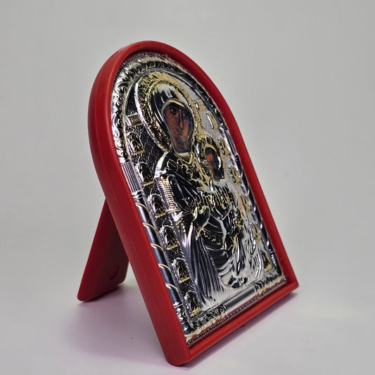 Panagia Portaitissa (Iveron) Silver & Gold-Plated Icon