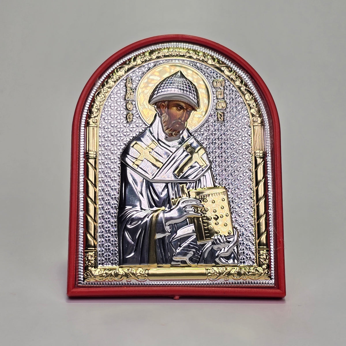 Saint Spyridon Silver & Gold-Plated Icon