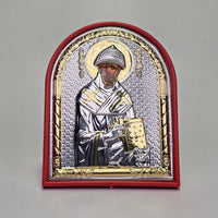 Saint Spyridon Silver & Gold-Plated Icon