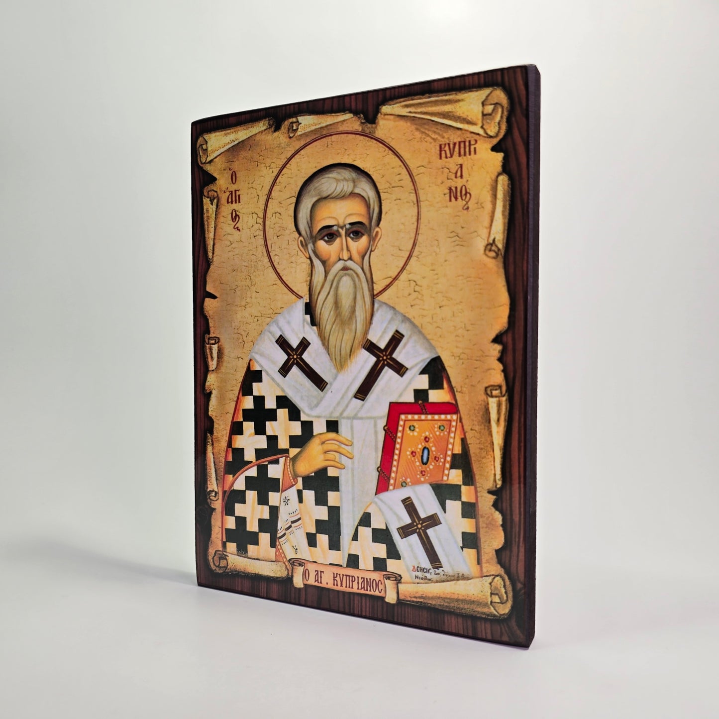 Saint Cyprian Byzantine Icon – Made in Greece