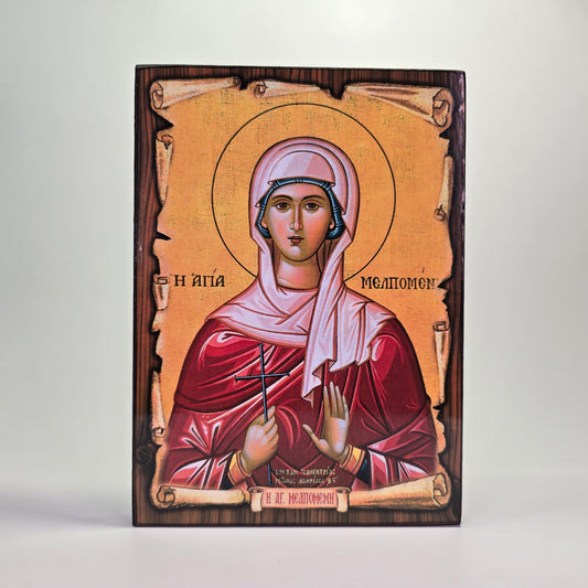 Saint Melpomene the Holy One Byzantine Icon – Made in Greece