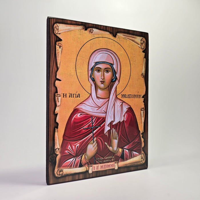 Saint Melpomene the Holy One Byzantine Icon – Made in Greece