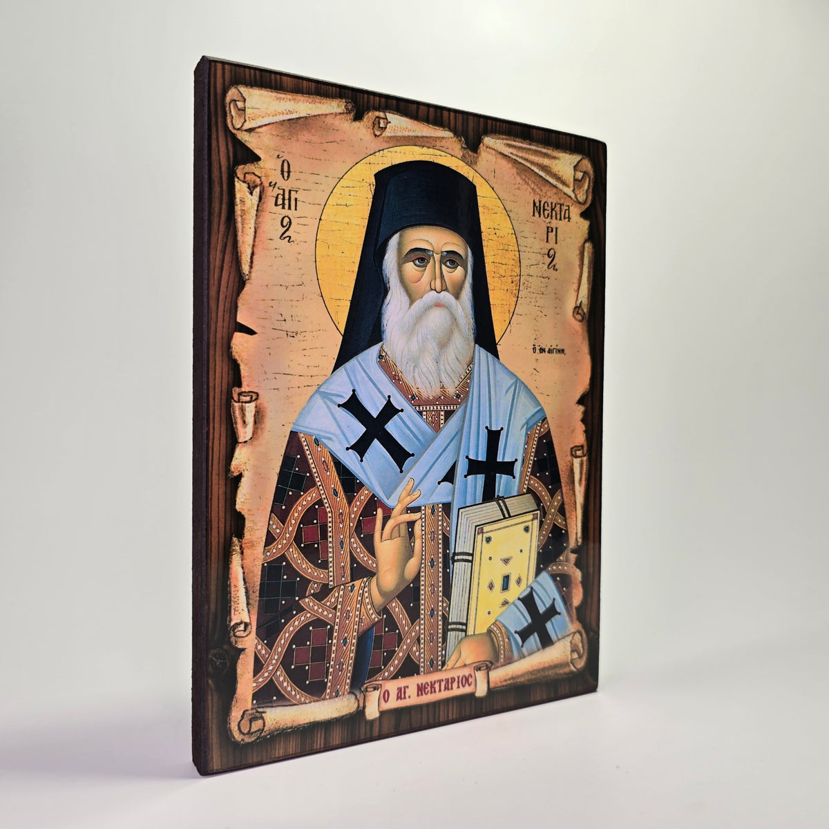 Saint Nektarios of Aegina Byzantine Icon – Made in Greece, Patra