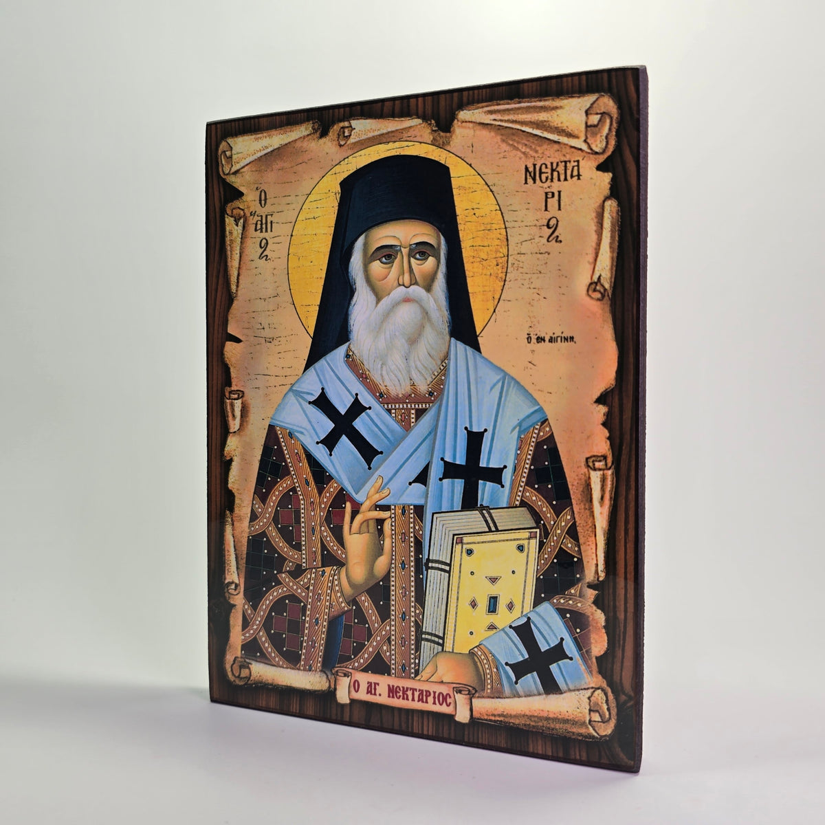 Saint Nektarios of Aegina Byzantine Icon – Made in Greece, Patra