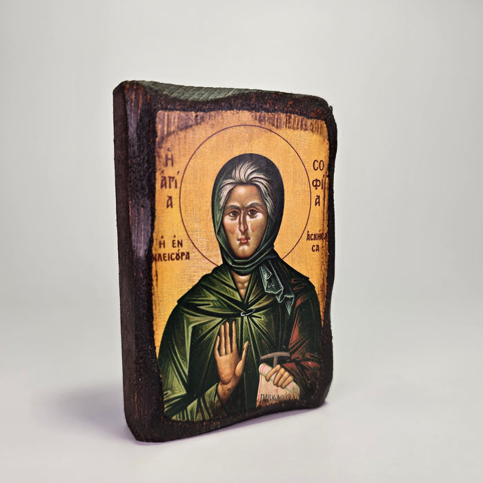 St. Sophia of Kleisoura Byzantine Icon – Handcrafted in Greece, Mount Athos