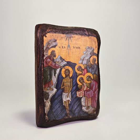 Baptism of the Lord Byzantine Icon – Made in Greece