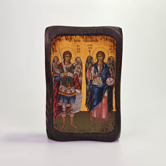 Archangels Michael and Gabriel Byzantine Icon – Made in Greece