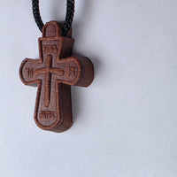 Cross Orthodox Wooden - Small with St. Nina Cross. 2.3 x 1.4 x 0.3 cm