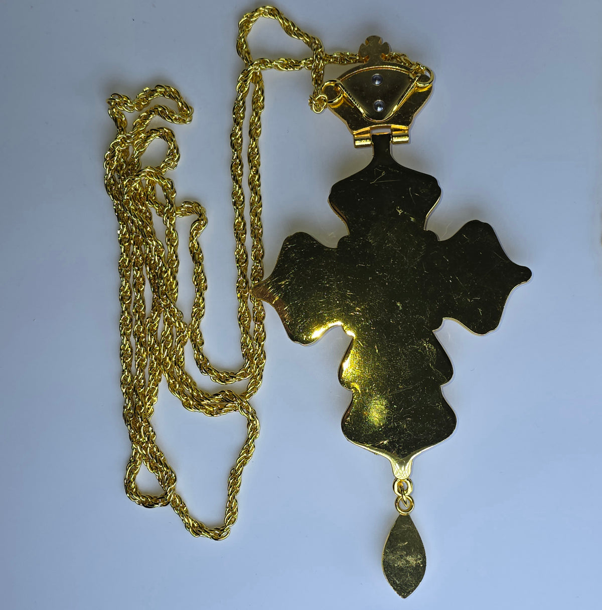 Orthodox Priest Cross (Pectoral Cross) Zinc Alloy Golden Color 18 x 9 cm