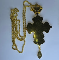 Orthodox Priest Cross (Pectoral Cross) Zinc Alloy Golden Color 18 x 9 cm