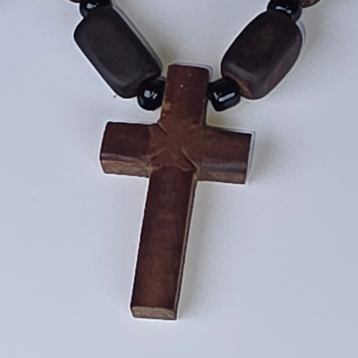 Orthodox Wooden Prayer Cross Necklace – Beaded (3 Variants) 3.5 X 2 cm