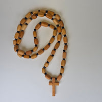 Orthodox Wooden Prayer Cross Necklace – Beaded (3 Variants) 3.5 X 2 cm