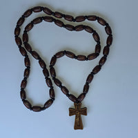 Orthodox Wooden Prayer Cross Necklace – Beaded (3 Variants) 3.5 X 2 cm