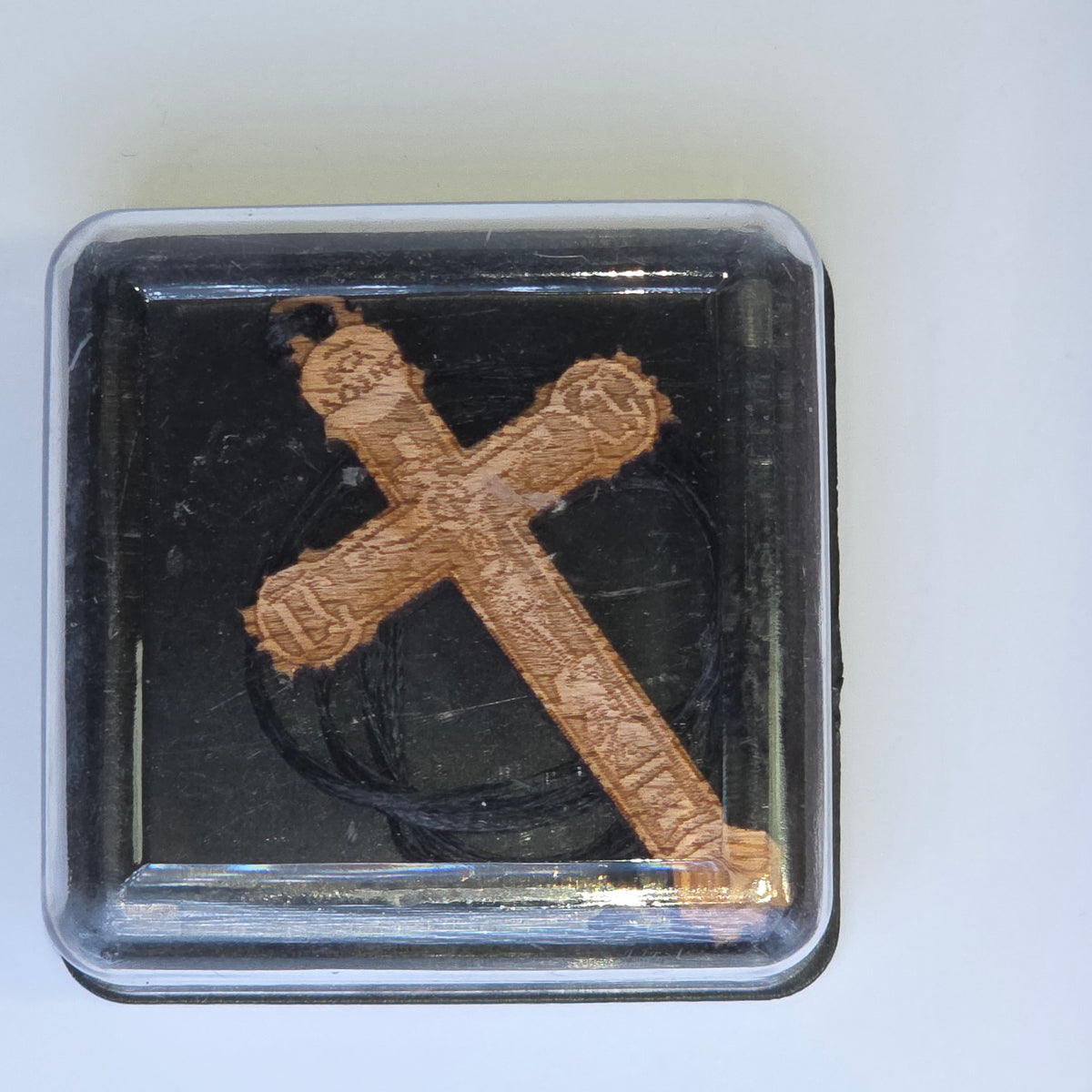 Cross Orthodox Wooden – Crucifixion (5.5 × 3.5 cm)