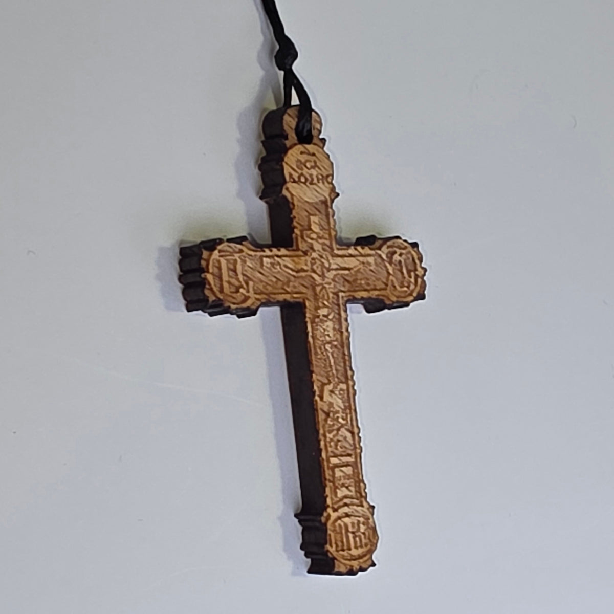 Cross Orthodox Wooden – Crucifixion (5.5 × 3.5 cm)