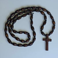 Cross Orthodox Wooden Round and Square Beaded 4 x 2.3 cm