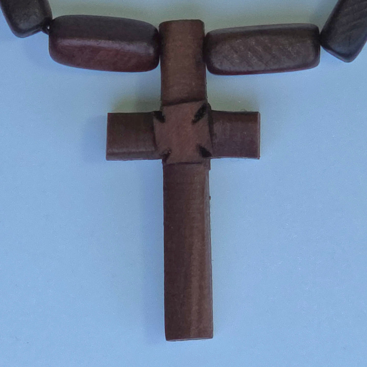 Cross Orthodox Wooden Round and Square Beaded 4 x 2.3 cm