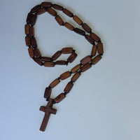 Cross Orthodox Wooden Round and Square Beaded 4 x 2.3 cm