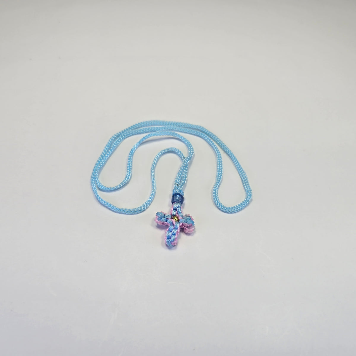 Orthodox Children’s Prayer Cross Necklace – Hand-Knotted (Multiple Colors)