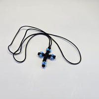 Orthodox Children’s Prayer Cross Necklace – Hand-Knotted (Blue or Pink)