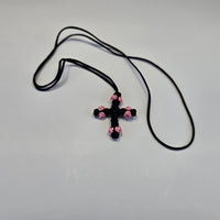Orthodox Children’s Prayer Cross Necklace – Hand-Knotted (Blue or Pink)