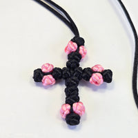 Orthodox Children’s Prayer Cross Necklace – Hand-Knotted (Blue or Pink)
