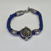 Orthodox Prayer Bracelet with Icon Medallion – Black or Blue Cord (Two Variants)