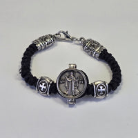 Orthodox Prayer Bracelet with Icon Medallion – Black or Blue Cord (Two Variants)