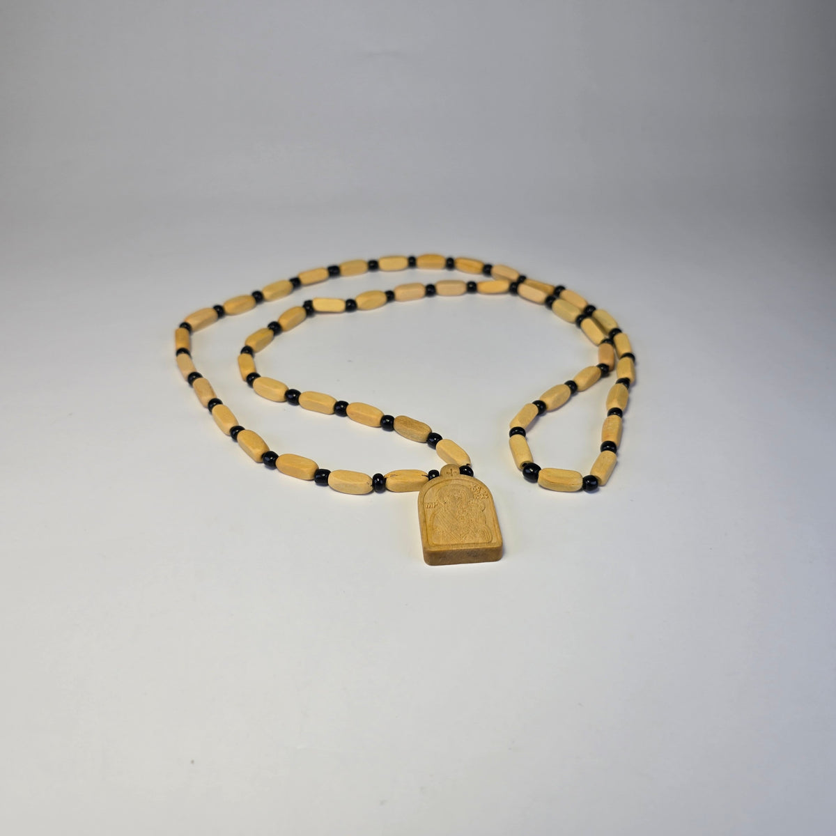 Orthodox Wooden Icon Necklace (2 Variants) – Dark Wood or Light Wood