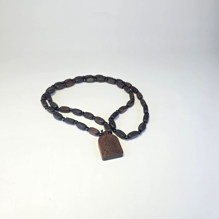 Orthodox Wooden Icon Necklace (2 Variants) – Dark Wood or Light Wood