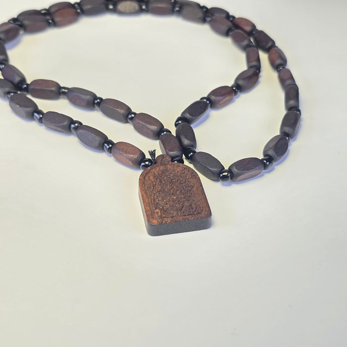 Orthodox Wooden Icon Necklace (2 Variants) – Dark Wood or Light Wood