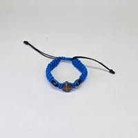 Orthodox Handwoven Bracelet with Wooden Cross – Adjustable (3 Color Variants)