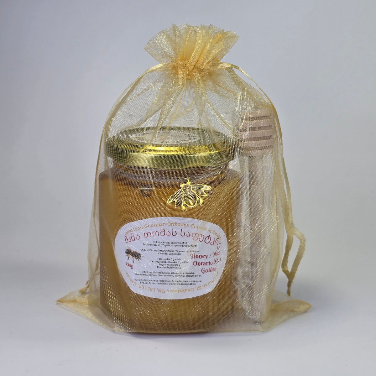 Raw Linden Honey (Basswood) Gift Set – Unpasteurized | 250 g + Honey Stick