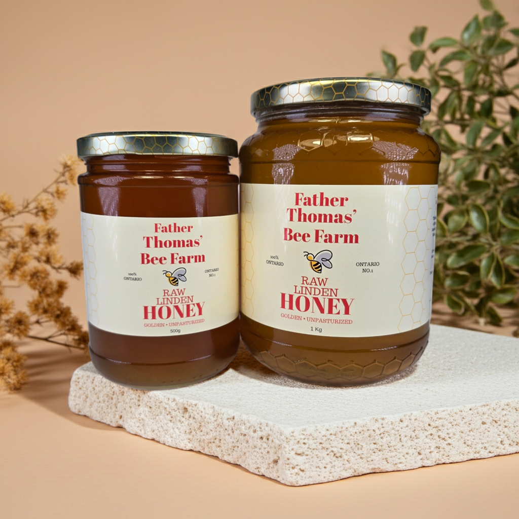 Raw Linden Honey (Basswood) – Unpasteurized | 500 g / 1 kg | Father Thomas’ Bee Farm