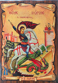 Saint George Bysantine Icon - Made in Greece (Mount Athos)